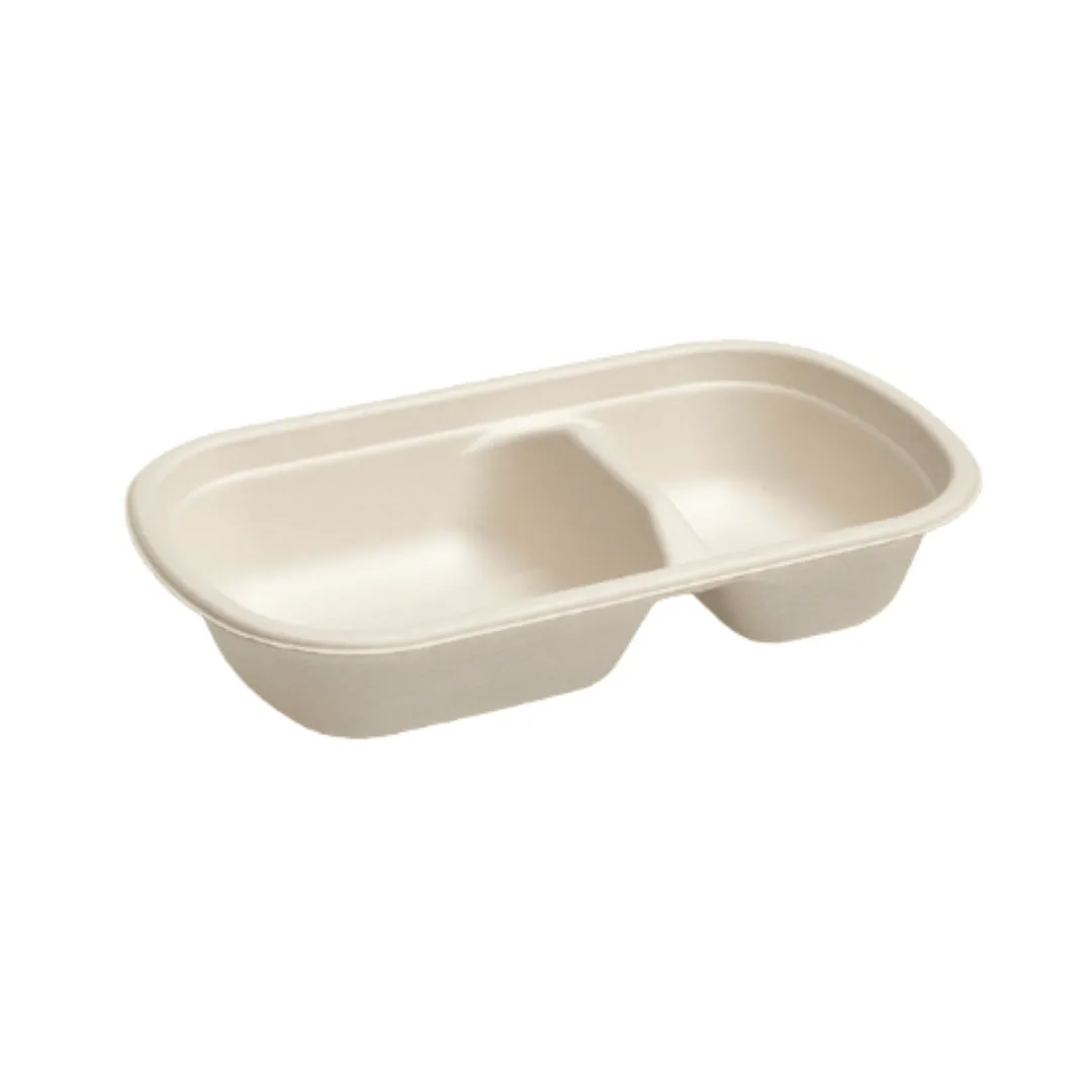 Bagasse Plastic Oval Tray 500/700 mL Natural (Body)